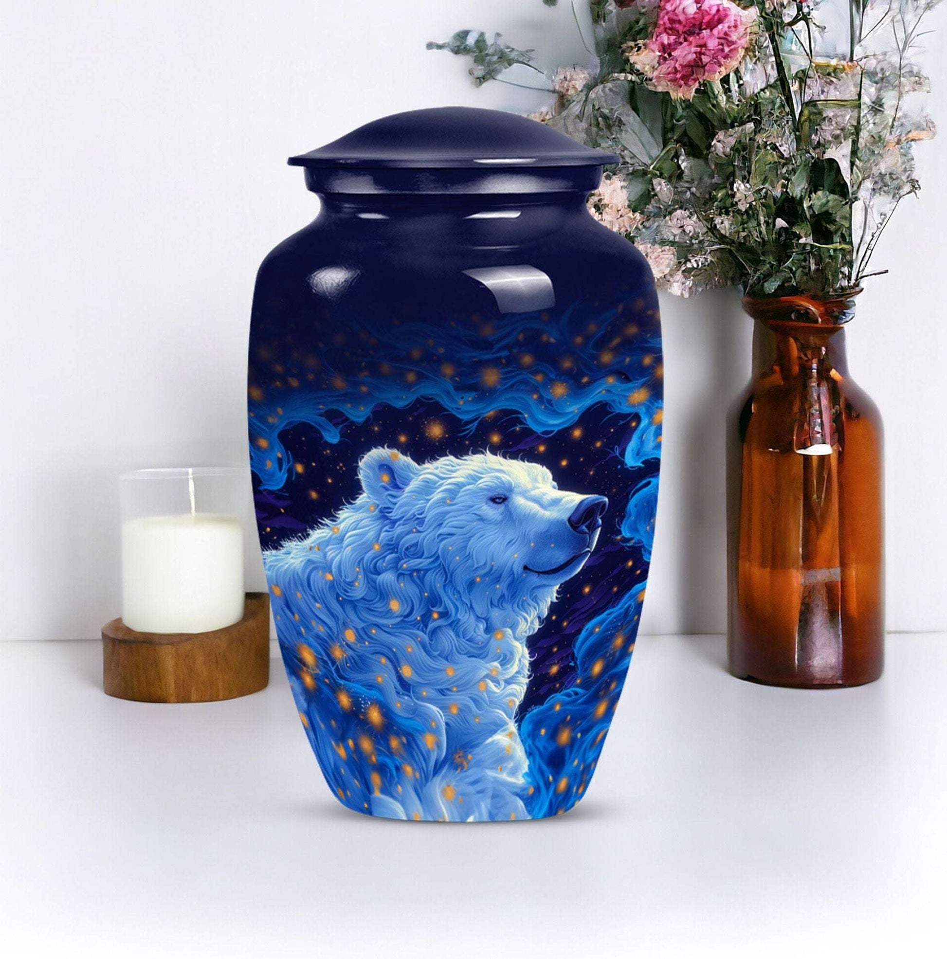 Classic 10-inch bear urn, memorial urn for mom