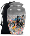 Classic 10-inch bear urn, aluminium cremation memorial urn.