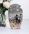 Classic 10-inch bear urn, aluminium cremation memorial urn.