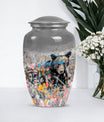 Classic 10-inch bear urn, aluminium cremation memorial urn.
