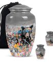 Classic 10-inch bear urn, aluminium cremation memorial urn.