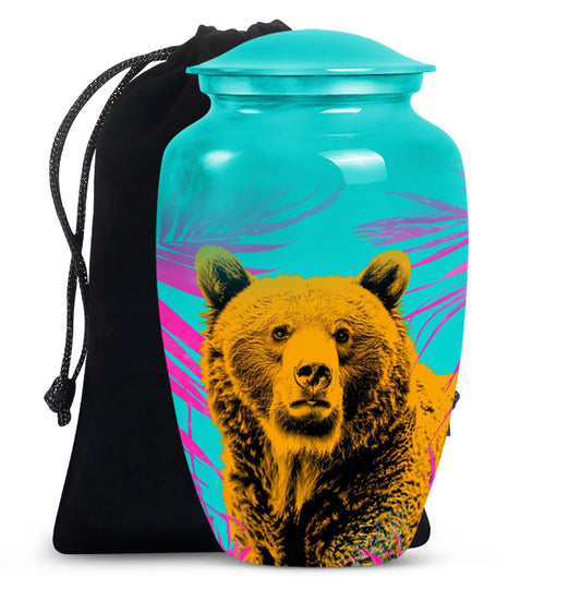 Classic 10-inch bear urn, uniquely crafted for human ashes