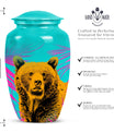 Classic 10-inch bear urn, uniquely crafted for human ashes