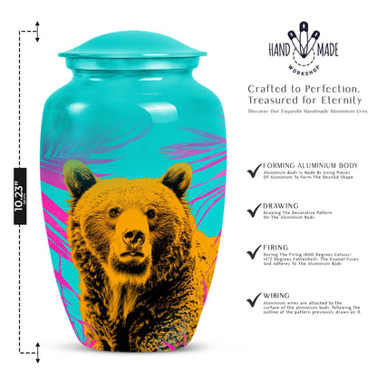 Classic 10-inch bear urn, uniquely crafted for human ashes
