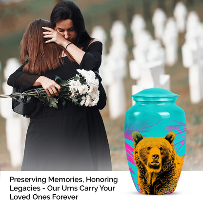 Classic 10-inch bear urn, uniquely crafted for human ashes
