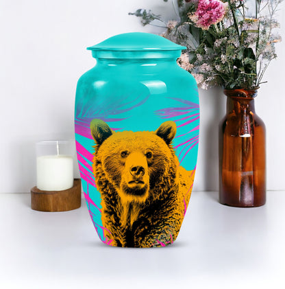 Classic 10-inch bear urn, uniquely crafted for human ashes