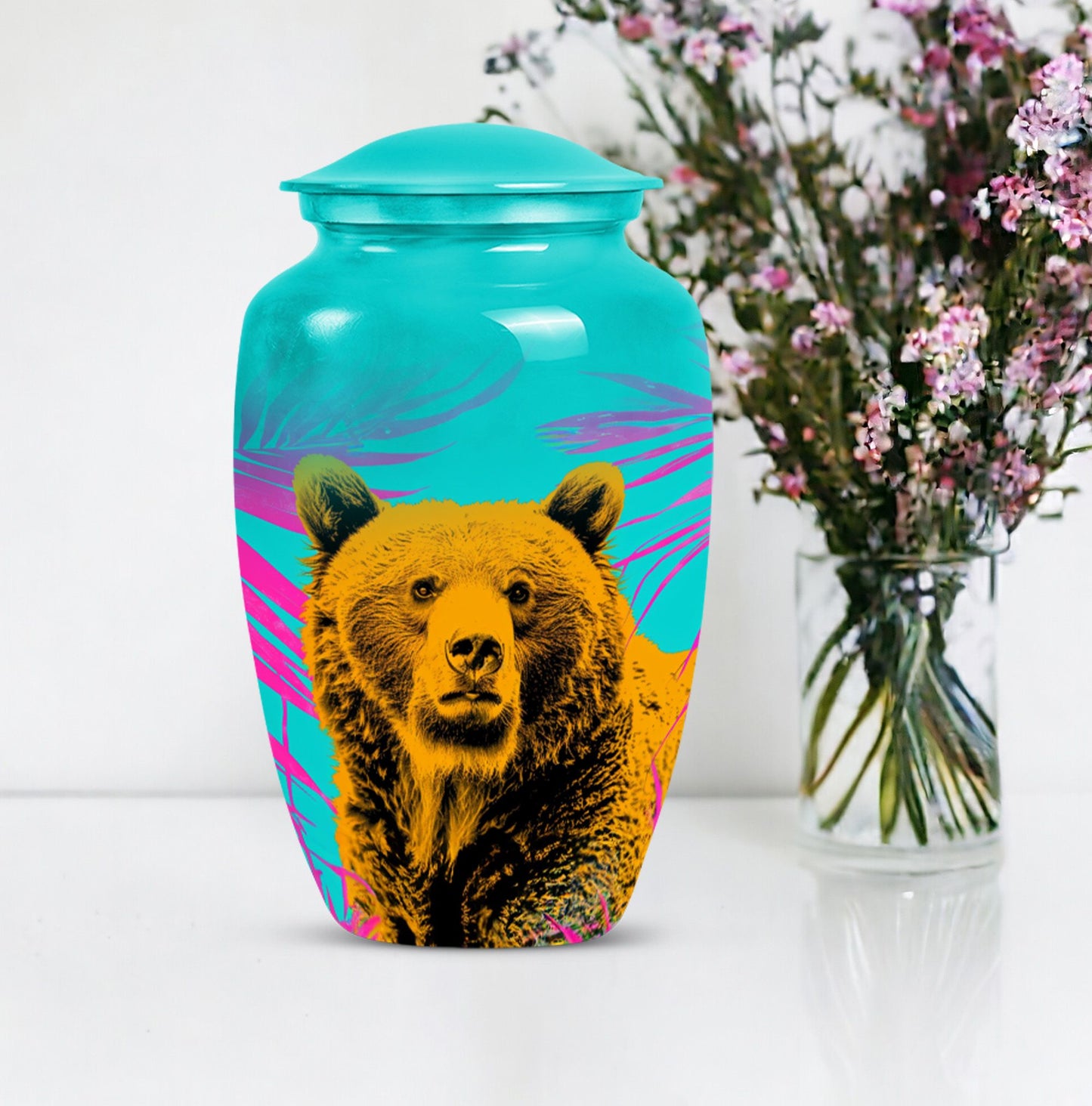 Classic 10-inch bear urn, uniquely crafted for human ashes