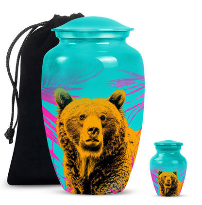 Classic 10-inch bear urn, uniquely crafted for human ashes