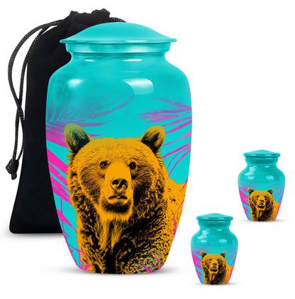 Classic 10-inch bear urn, uniquely crafted for human ashes