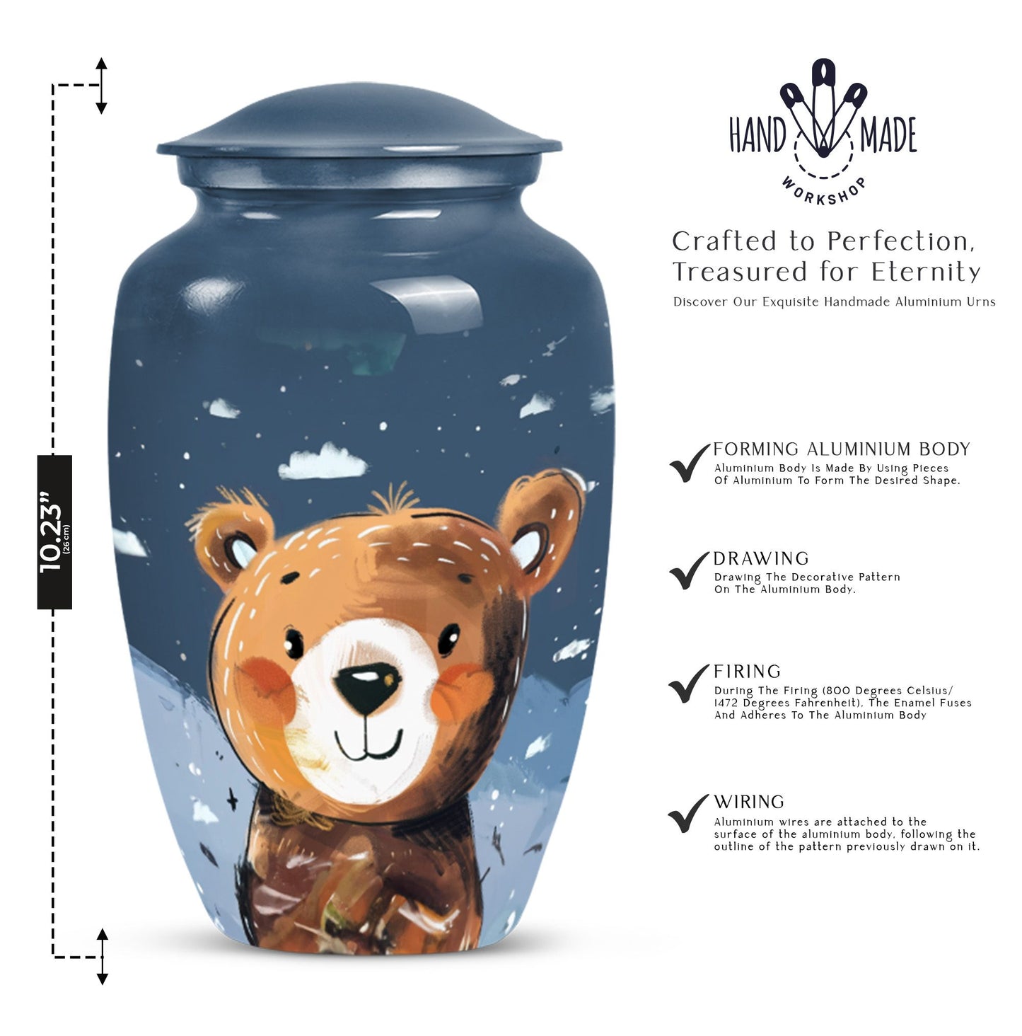 10-inch classic bear urn.