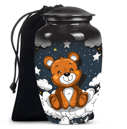 10-inch Classic bear URN, Aluminium memorial funeral urn.