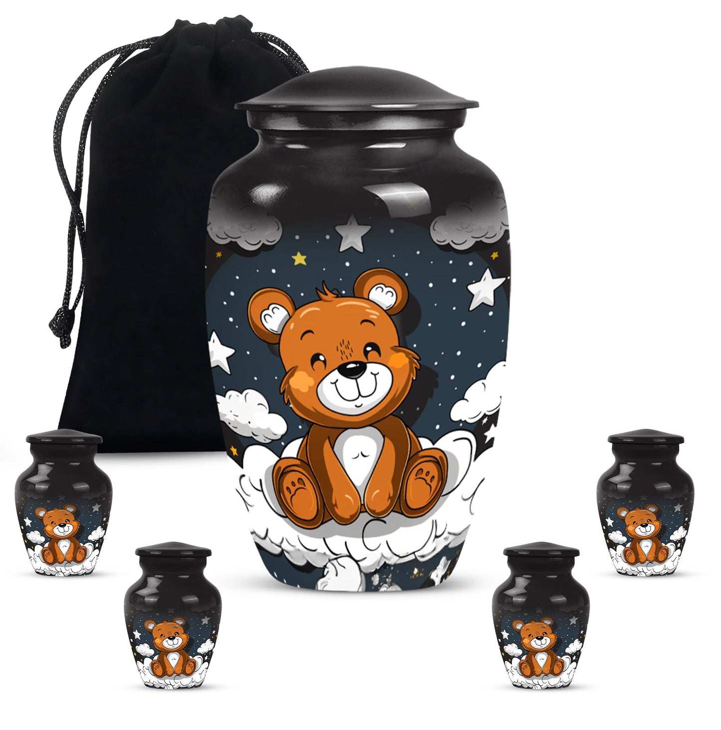 10-inch Classic bear URN, Aluminium memorial funeral urn.