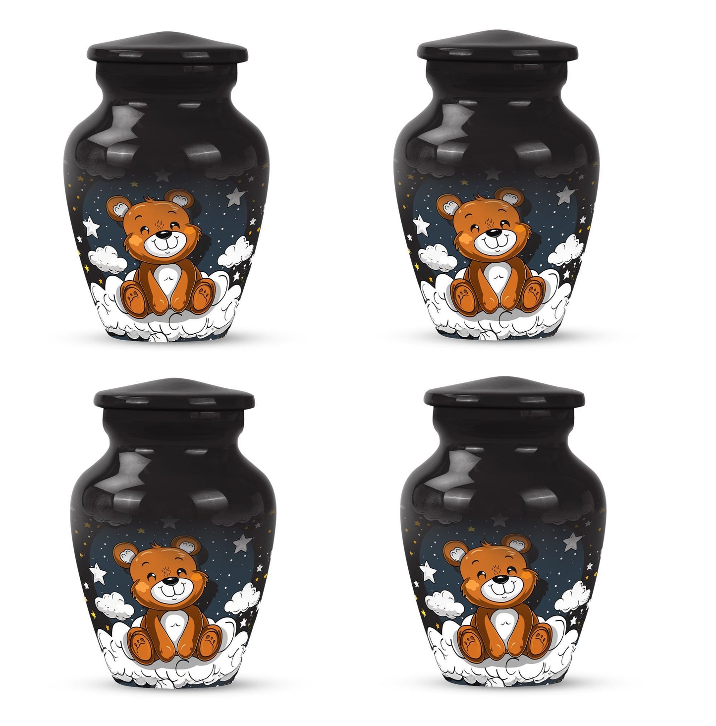 10-inch Classic bear URN, Aluminium memorial funeral urn.