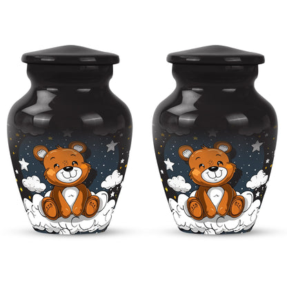 10-inch Classic bear URN, Aluminium memorial funeral urn.