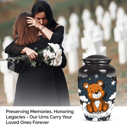 10-inch Classic bear URN, Aluminium memorial funeral urn.