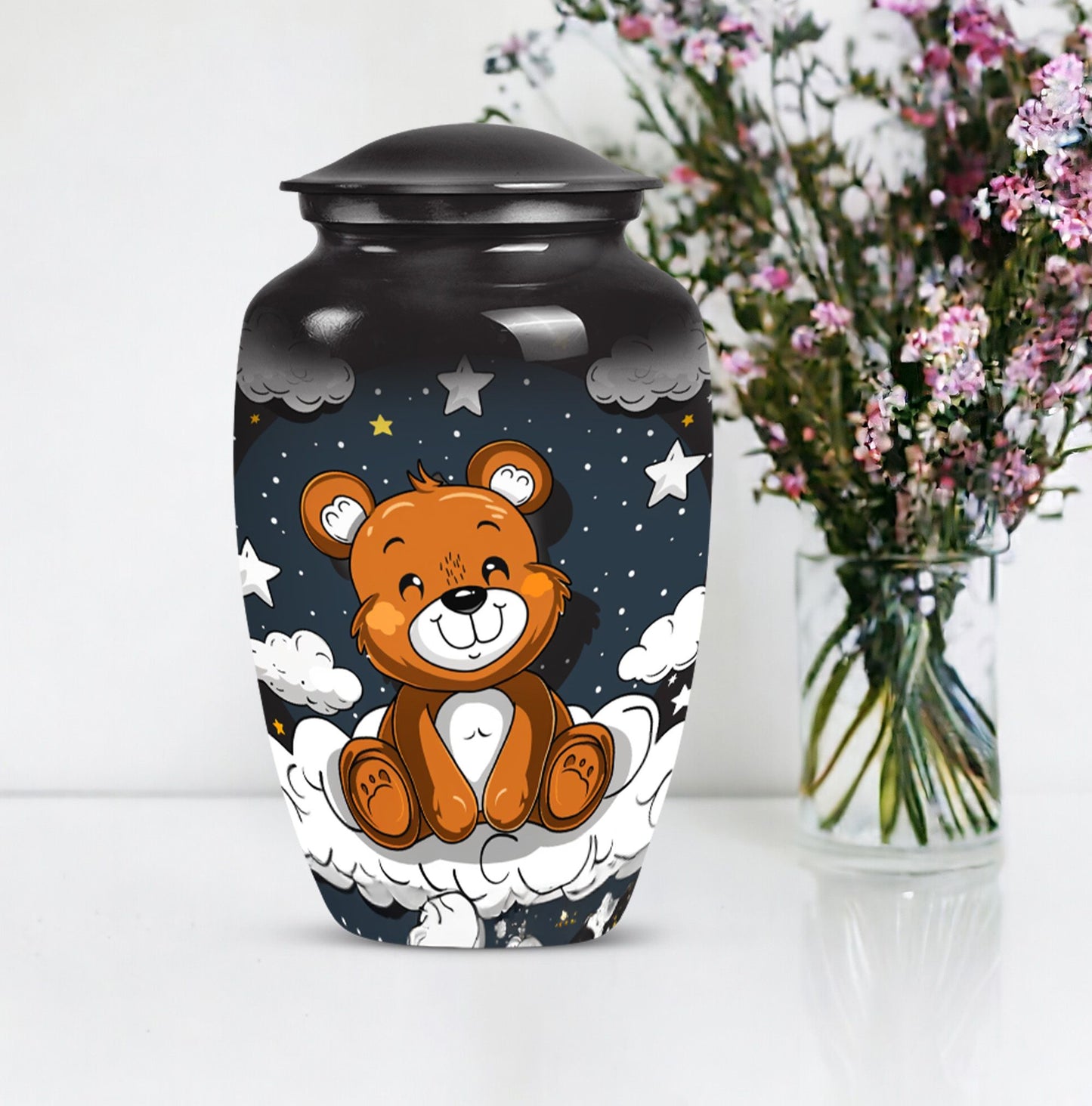 10-inch Classic bear URN, Aluminium memorial funeral urn.