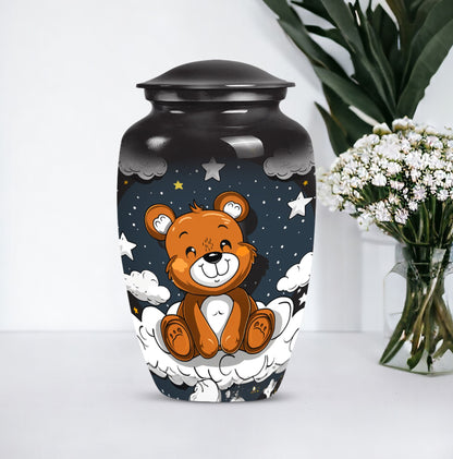 10-inch Classic bear URN, Aluminium memorial funeral urn.