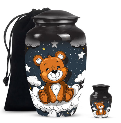 10-inch Classic bear URN, Aluminium memorial funeral urn.