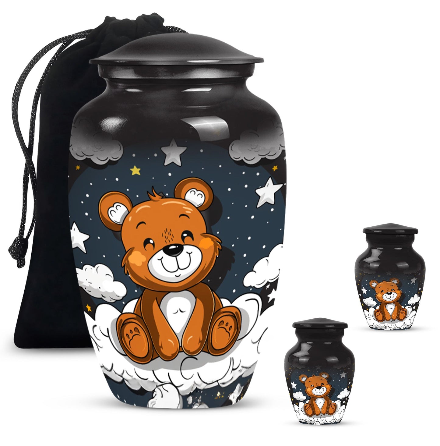 10-inch Classic bear URN, Aluminium memorial funeral urn.