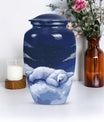 Classic 10-inch bear urn made of aluminium for woman's ashes