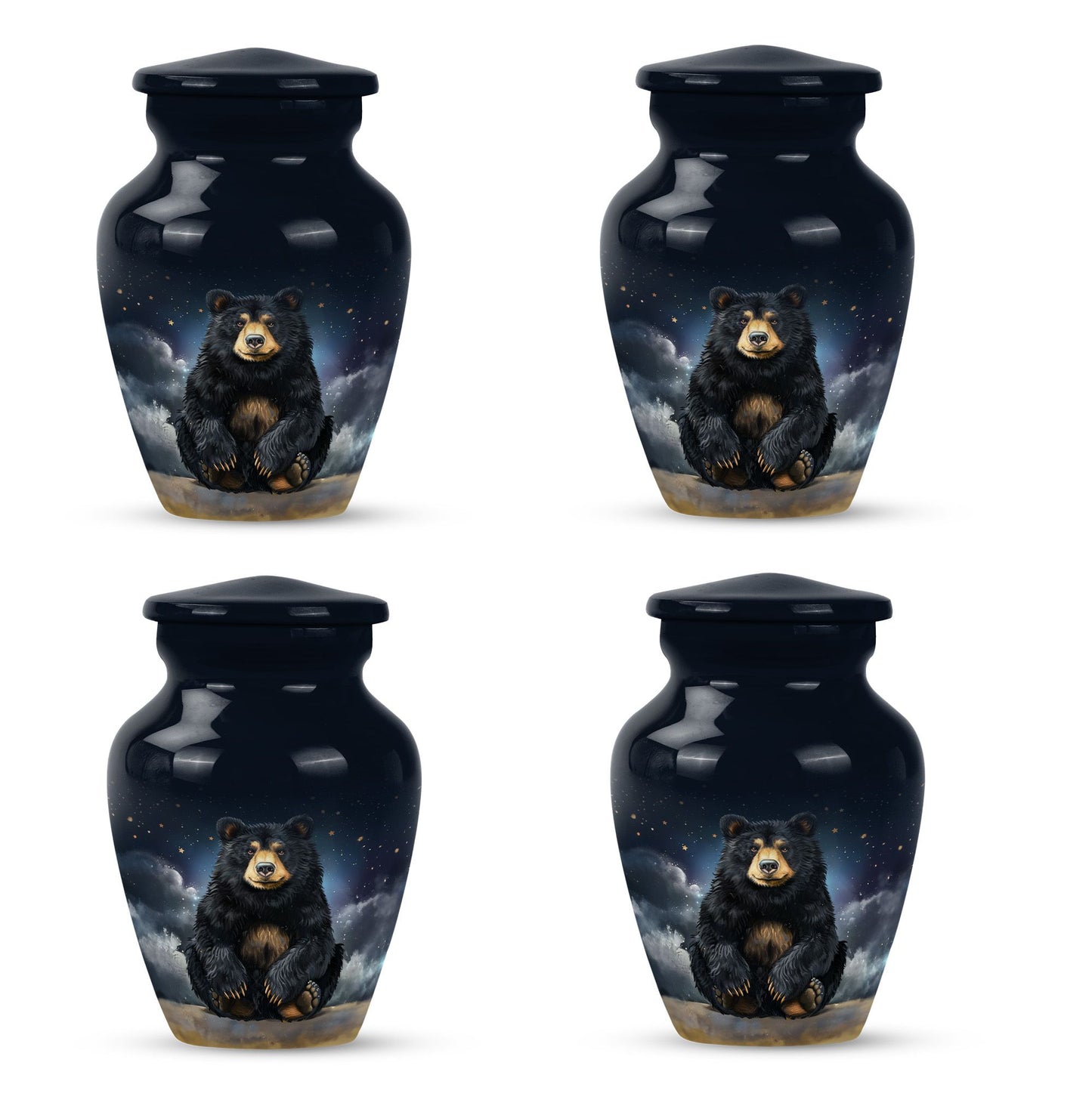 Classic 10-inch bear urn, aluminium memorial funeral urn