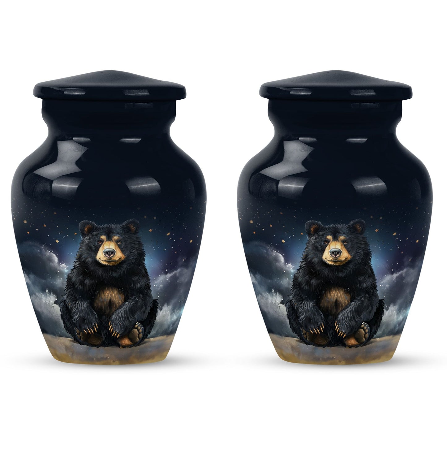 Classic 10-inch bear urn, aluminium memorial funeral urn