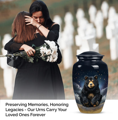 Classic 10-inch bear urn, aluminium memorial funeral urn