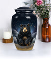 Classic 10-inch bear urn, aluminium memorial funeral urn