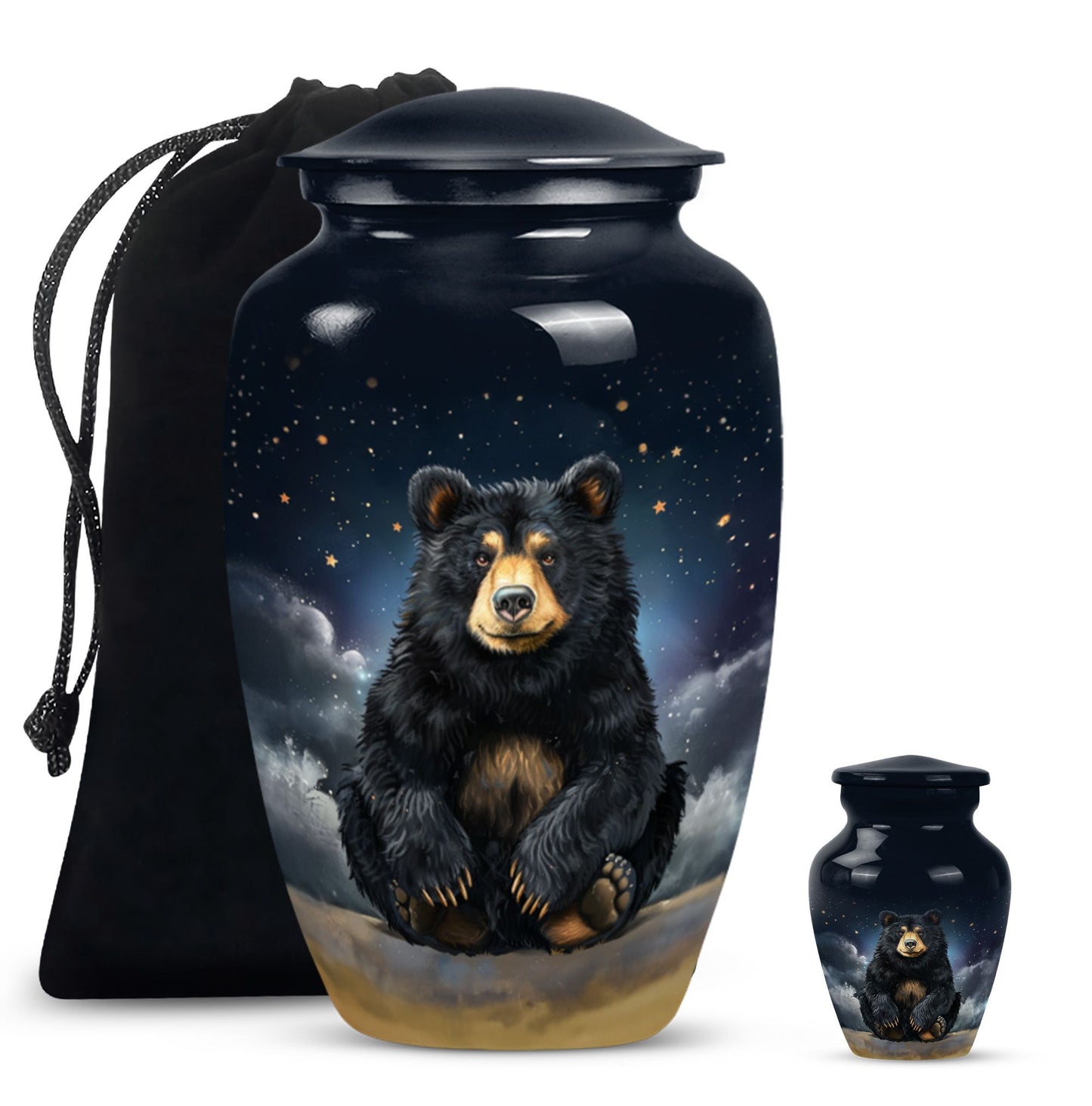 Classic 10-inch bear urn, aluminium memorial funeral urn