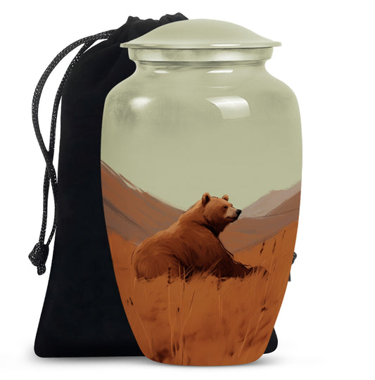 Classic 10-inch bear urn for cremation ashes,