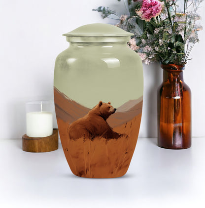 Classic 10-inch bear urn for cremation ashes,