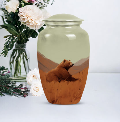 Classic 10-inch bear urn for cremation ashes,
