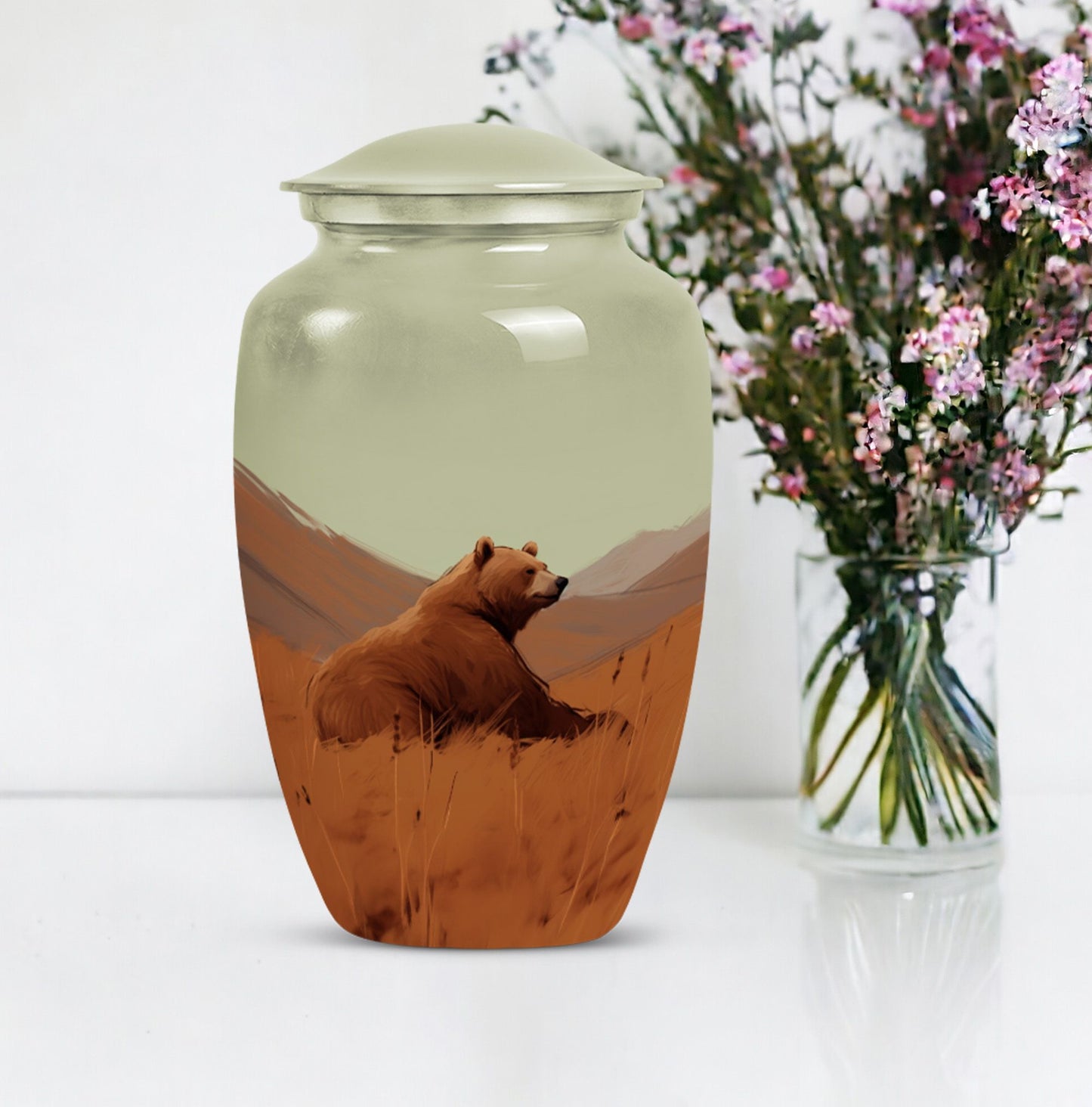 Classic 10-inch bear urn for cremation ashes,