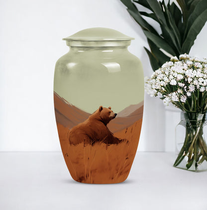 Classic 10-inch bear urn for cremation ashes,