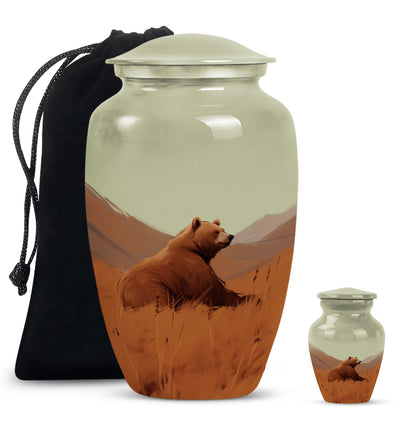 Classic 10-inch bear urn for cremation ashes,