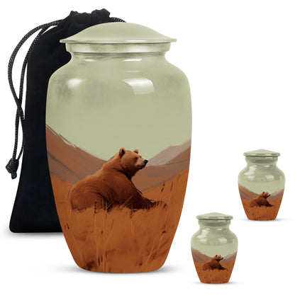 Classic 10-inch bear urn for cremation ashes,