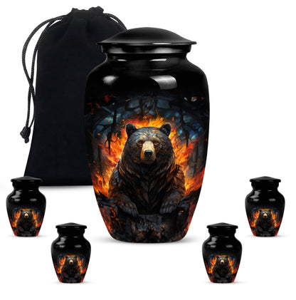 classic bear urn for adult female burial