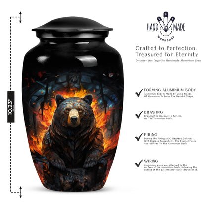 classic bear urn for adult female burial