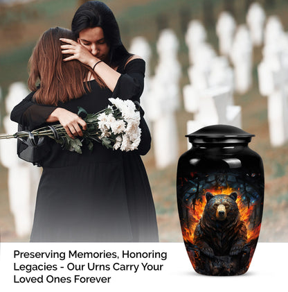 classic bear urn for adult female burial