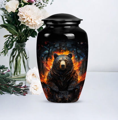 classic bear urn for adult female burial