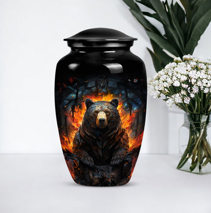 classic bear urn for adult female burial