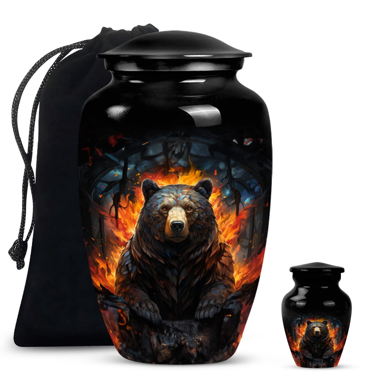 classic bear urn for adult female burial