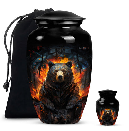 classic bear urn for adult female burial