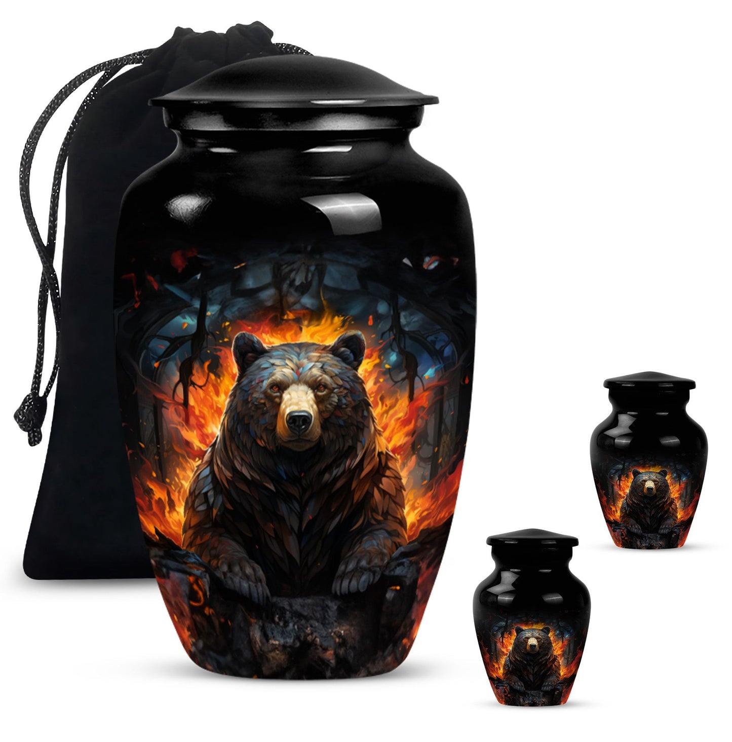 classic bear urn for adult female burial