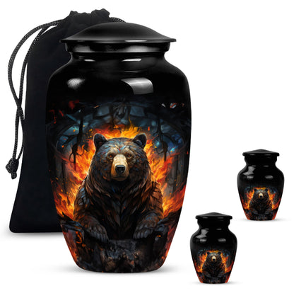 classic bear urn for adult female burial