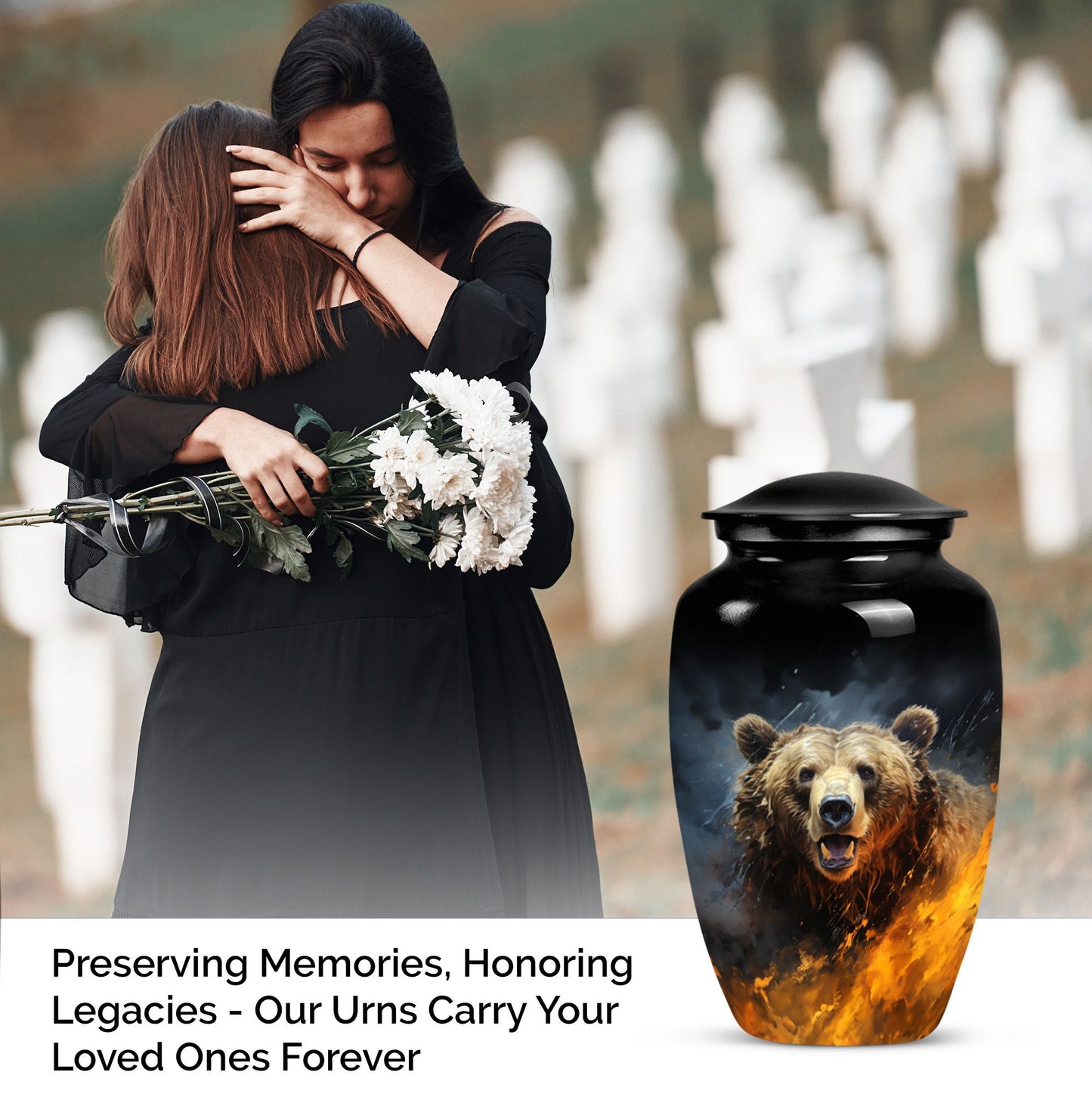 bear urn for human ashes.