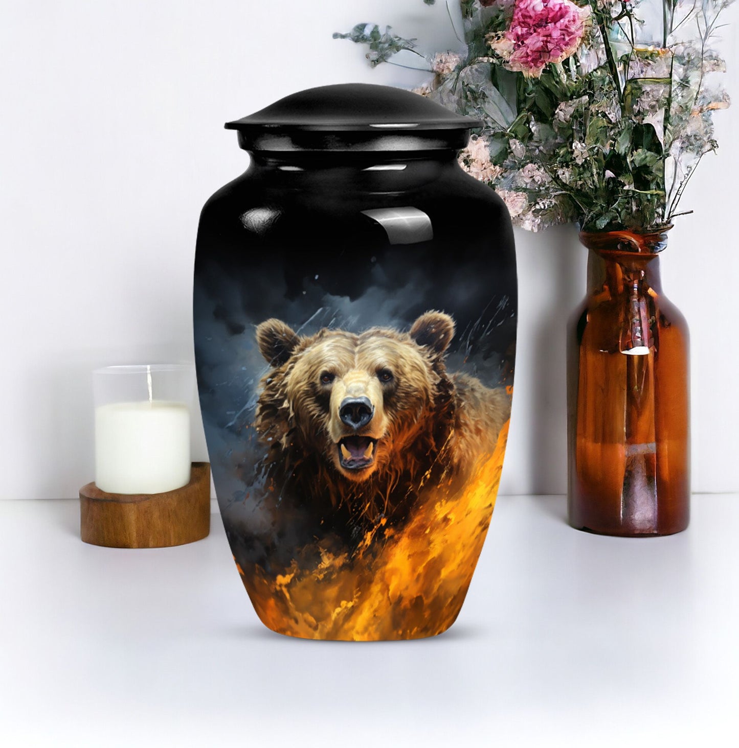 bear urn for human ashes.