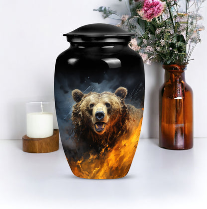 bear urn for human ashes.