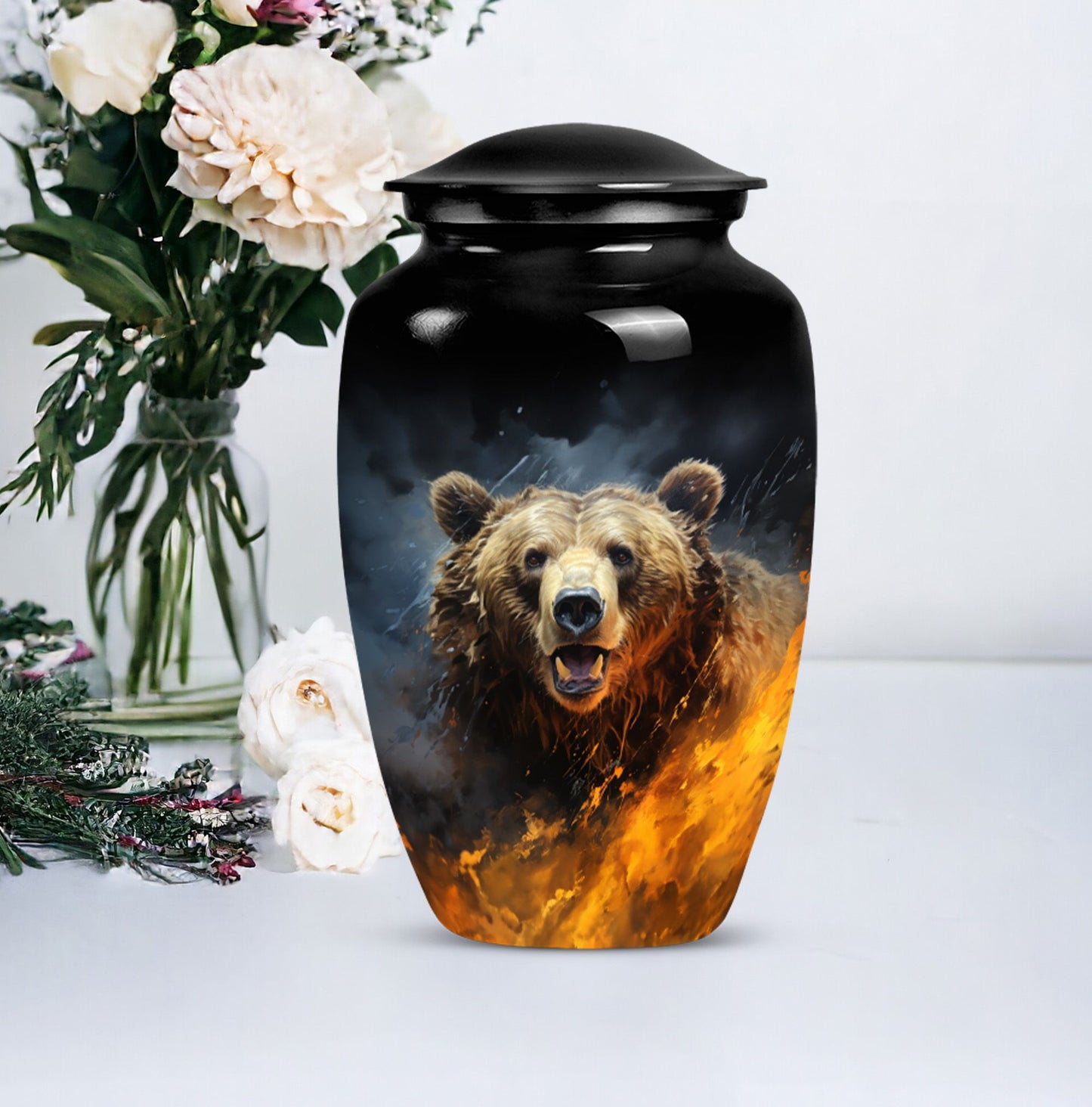 bear urn for human ashes.