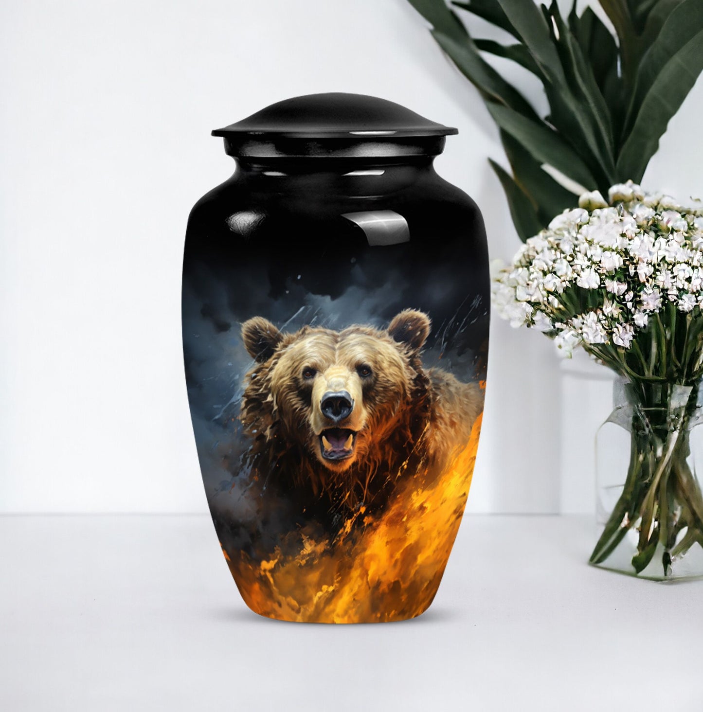 bear urn for human ashes.